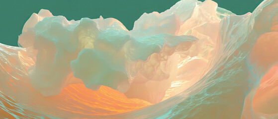 Poster - Exploration of abstract sound waves revealing fractal patterns and mathematical beauty