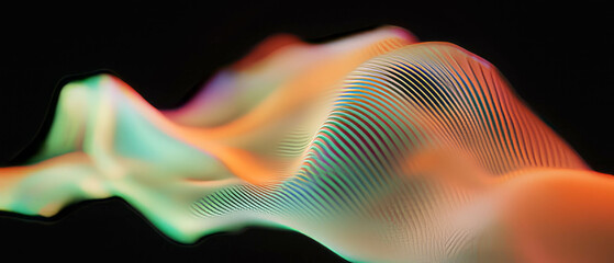 Aufkleber - Exploring the dynamic beauty of 3D sound waves with vibrant gradients and smooth transitions