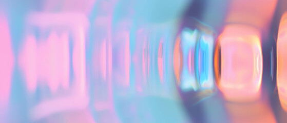 Poster - Dynamic abstract expression of sound waves in vibrant neon colors and modern art style