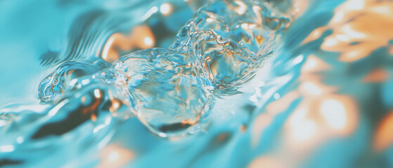 Poster - Calming abstract representation of 3D sound waves in flowing water