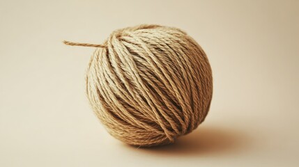 Poster - A ball of string rope placed on a neutral background, ready to be used for various purposes like packaging or securing.