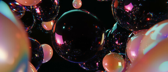 Aufkleber - Intriguing abstract background of 3D spheres revealing hidden messages and visual puzzles