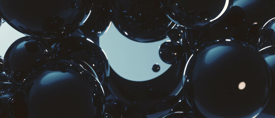 Poster - Dynamic composition of 3D spheres in various colors and sizes creating visual harmony