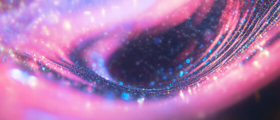 Poster - Optical illusions created by glittering 3D spheres with captivating patterns