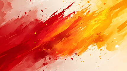 Poster - A vibrant abstract design featuring dynamic strokes of red and orange against a soft background, creating a sense of energy and movement