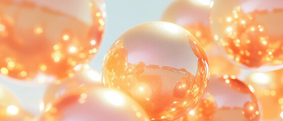 Aufkleber - Exploring mesmerizing optical illusions with glittering 3D spheres in abstract design