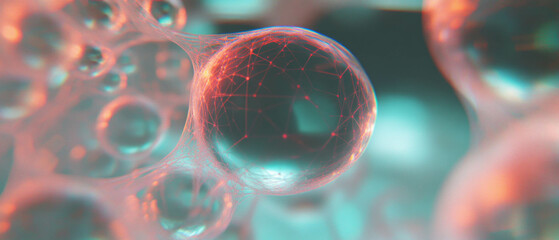 Poster - Exploration of interconnected 3D spheres with dynamic glitter systems and an empty center space