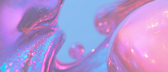 Aufkleber - Vibrant abstract spheres with paint splatters and glitter textures create artistic energy