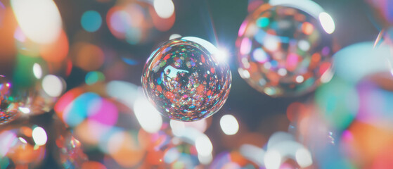 Poster - Vibrant 3D spheres with smooth gradients create a stunning abstract background