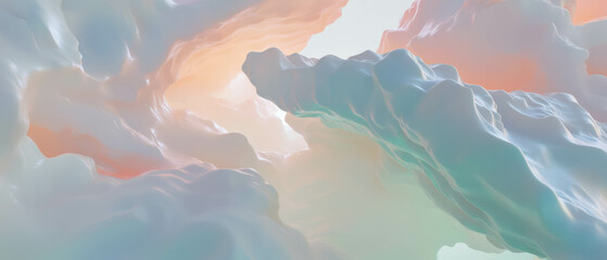 Poster - Dreamy abstract clouds with ethereal textures create a tranquil atmosphere