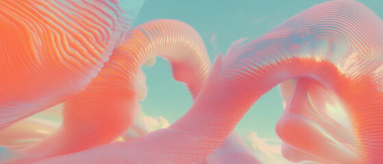Aufkleber - Dynamic energy flows through vibrant 3D swirling vortexes in bright colors