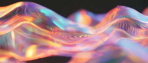 Poster - Glowing neon waves create a rhythmic and vibrant atmosphere of electric energy