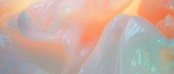 Aufkleber - Abstract waves of milky liquid create a smooth and flowing texture with gentle movement