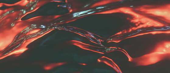 Poster - Molten lava waves create a glowing, dynamic abstract landscape of heat and energy
