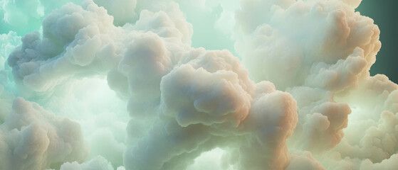 Poster - Swirling clouds create an ethereal, dreamy atmosphere in a serene abstract landscape