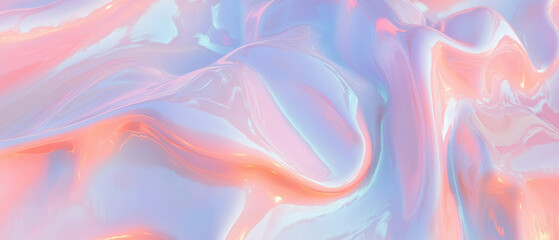 Poster - Colorful 3D waves of thick paint create an abstract textured surface with swirling patterns