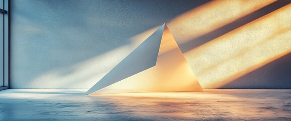 Aufkleber - Abstract geometric pyramid shape in sunlit room.
