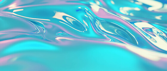 Poster - Calming abstract waves of vibrant blue water with gentle ripples reflecting light