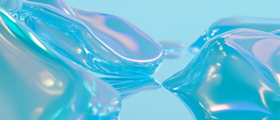 Poster - Calm reflections of vibrant blue waves create a soothing abstract background experience