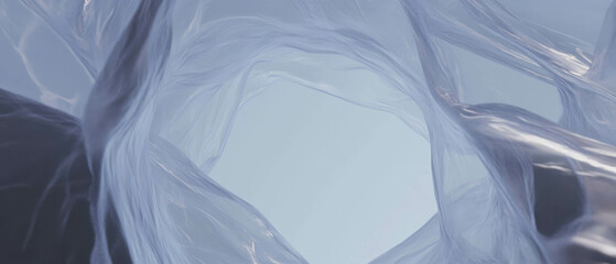 Aufkleber - Futuristic wireframe structures with transparent surfaces and complex patterns in 3D design