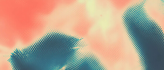 Aufkleber - Gradient abstract background featuring a retro pop art graphic effect and halftone pattern