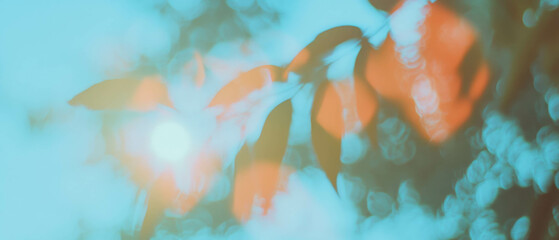 Aufkleber - Dreamy blue gradient background with soft focus and light leaks creating an ethereal effect