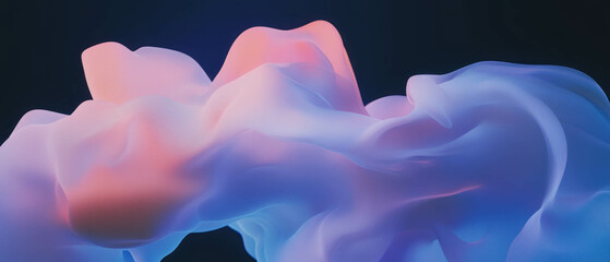 Aufkleber - Smooth gradient background shifting from deep navy to sky blue with abstract forms