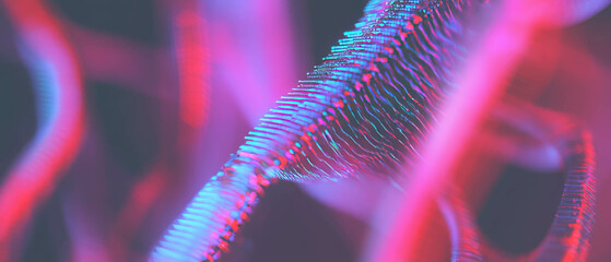 Poster - Bright abstract background featuring shapes and blockchain data with ample central space