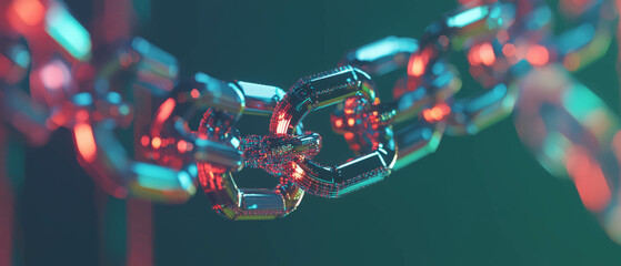Poster - Abstract background of blockchain blocks connecting in a digital space environment for business use
