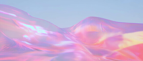 Poster - Digital waves create an abstract landscape merging nature and technology
