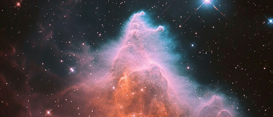 Poster - Exploring the vast beauty of a dusty nebula in the cosmic universe