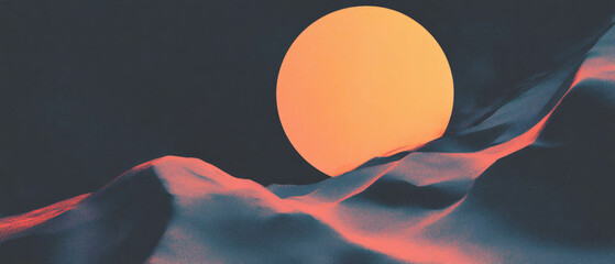 Poster - Abstract dusty texture with modern shapes and minimalist aesthetic in warm color tones