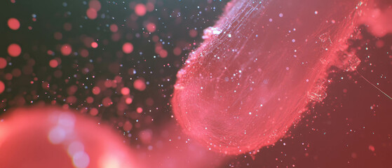 Poster - Flowing digital particles create a vibrant abstract background for data visualization