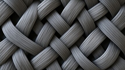 Poster - A detailed, seamless pattern of woven wool yarn in muted gray tones, resembling the soft, intricate patterns found in antique woven rugs.