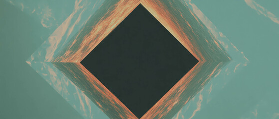 Aufkleber - Striking geometric onyx shapes create an abstract background with an empty center