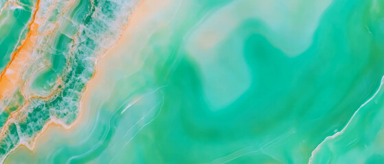 Poster - Elegant abstract background of green onyx marble with space for custom text