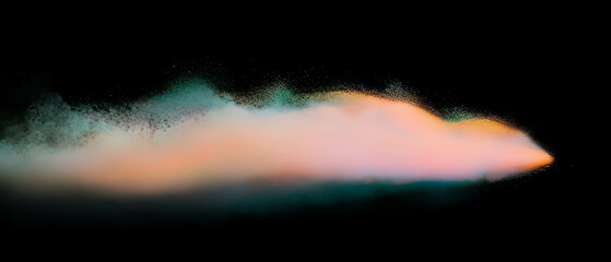 Poster - Ethereal background of holographic dust particles for creative design use