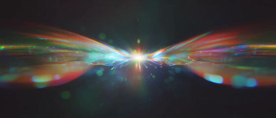 Aufkleber - Holographic light flares creating a dynamic and energetic abstract background design