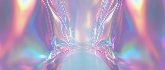 Poster - Vibrant holographic light flares create a mesmerizing abstract backdrop for design