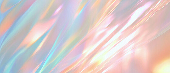 Poster - Holographic light rays create vibrant abstract background with spiritual elements