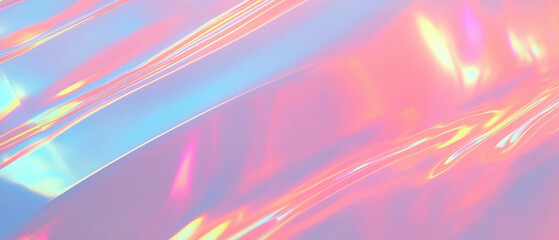 Poster - Holographic mosaic with geometric banner style and vibrant colors in abstract design