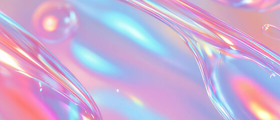 Aufkleber - Creative design featuring abstract holographic neon lights with vibrant colors