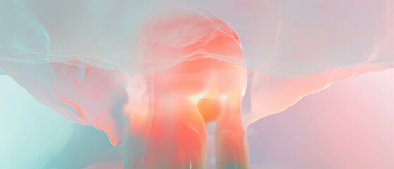 Poster - Mysterious banner design amidst holographic smoke background