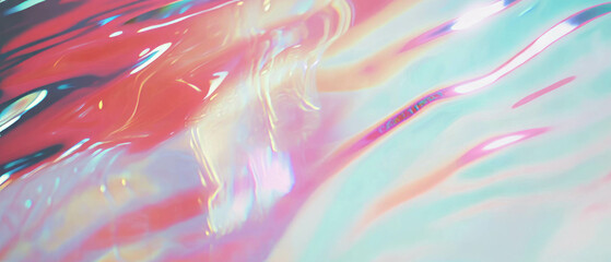 Poster - Holographic waves create a dynamic backdrop for futuristic presentations and tech displays