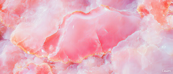 Poster - Vibrant hot pink onyx marble with central clear space and striking banner design