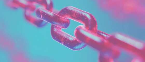 Poster - Interconnected blockchain nodes with vibrant abstract background and central space for tech elements