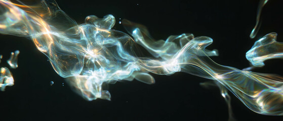 Poster - Light streaks create an abstract background with dynamic simulations and virtual forces