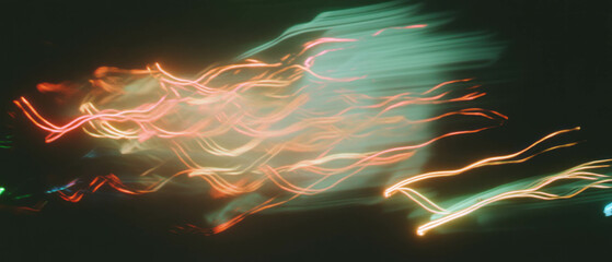 Poster - Light streaks create dynamic interactions in an abstract display of motion and energy