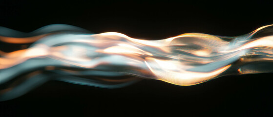 Leinwandbilder - Vibrant light streaks creating dynamic abstract patterns and flows in a dark background