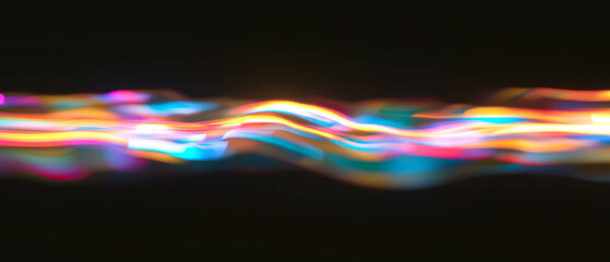 Poster - Dynamic light streaks creating patterns in response to sound waves